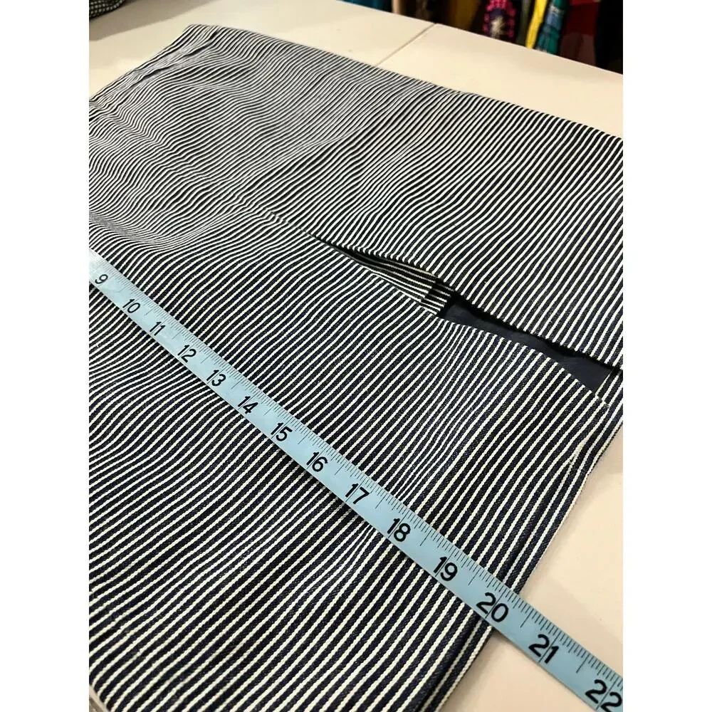 Kate Spade Saturday 100% Cotton Blue Railroad Stripe Mini Skirt Size Small